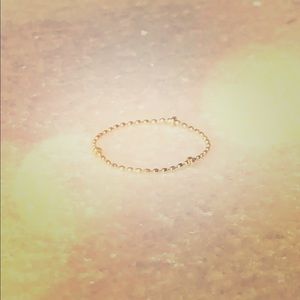 Catbird tiny faceted ball chain ring 14k gold yg